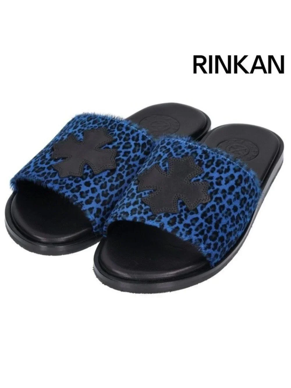 Chrome Hearts CH Slide CH Plus Patch Calf Hair Sandals
